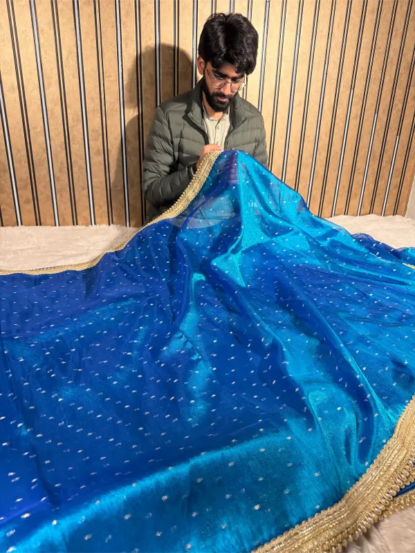 Firozi_Blue_Tissue_Silk_Designer_Lace_Work_Banarasi_Saree