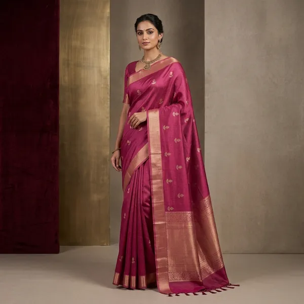 Raspberry_Rose_Extremely_Soft_Georgette_Silk_Banarasi_Saree