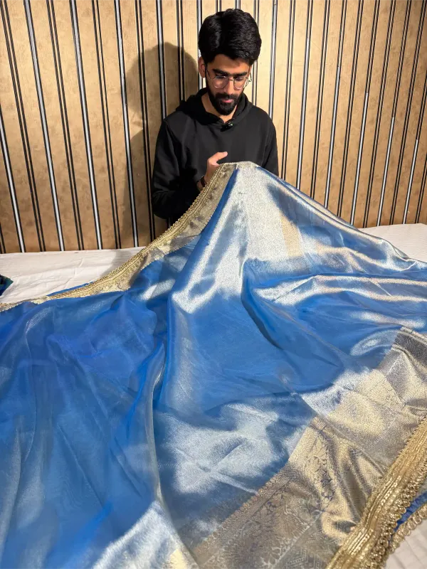 Metallic_Blue_Tissue_Silk_Designer_Lace_Attached_Banarasi_Saree