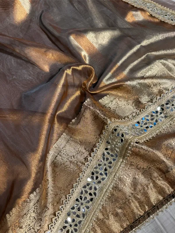 Metallic_Brown_Tissue_Silk_Mirror_Work_Banarasi_Saree