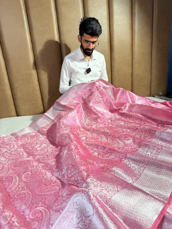 Metallic_Pink_Tissue_Silk_Floral_Weave_Saree