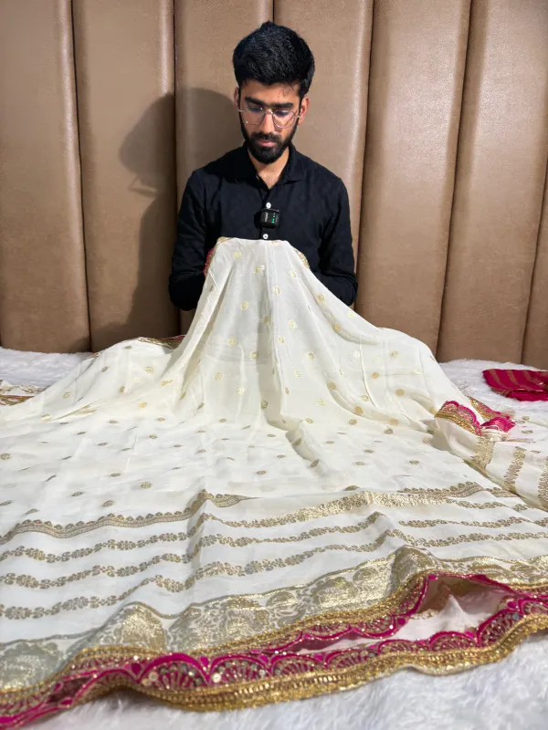 Off_White_Viscose_Georgette_Designer_Lace_Work_Banarasi_Saree
