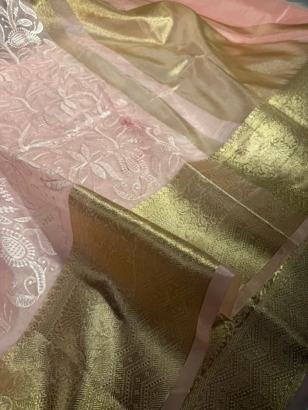 Baby_Pink_Organza_Silk_Chikankari_Work_Banarasi_Saree
