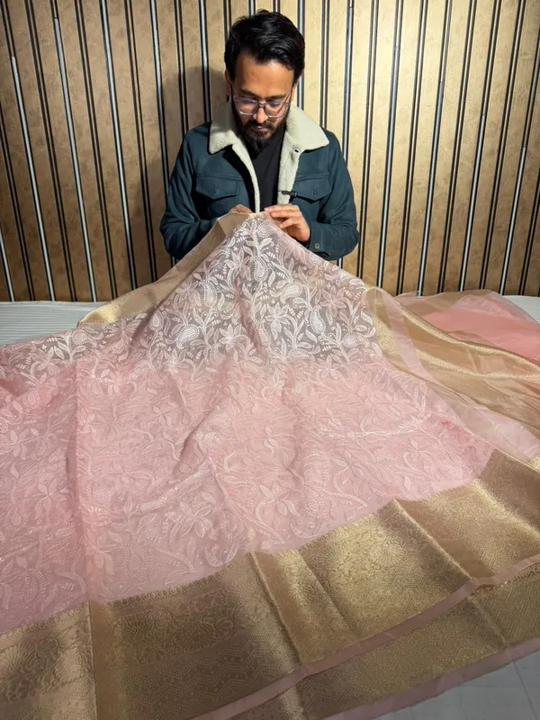 Baby_Pink_Organza_Silk_Chikankari_Work_Banarasi_Saree