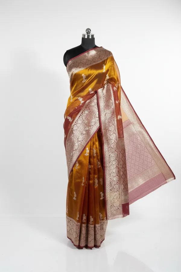 Rusted_Mustard_pure_tissue_silk_Banarasi_saree