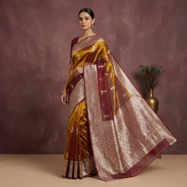 Rusted_Mustard_pure_tissue_silk_Banarasi_saree
