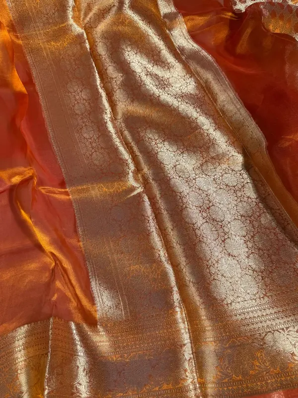 Metallic_orange_pure_tissue_silk_Banarasi_saree