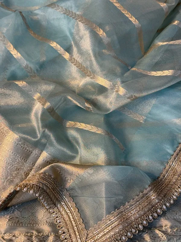 Pastel_Sea_Blue_Kora_Organza_Silk_Lace_Attached_Banarasi_Saree