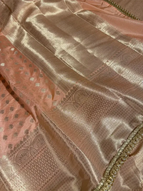 Peach_Chinia_Silk_Designer_Lace_Work_Banarasi_Saree