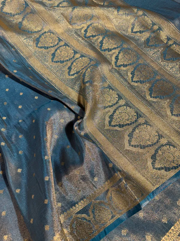 Powder_Blue_Breathable_Soft_Tissue_Silk_Saree