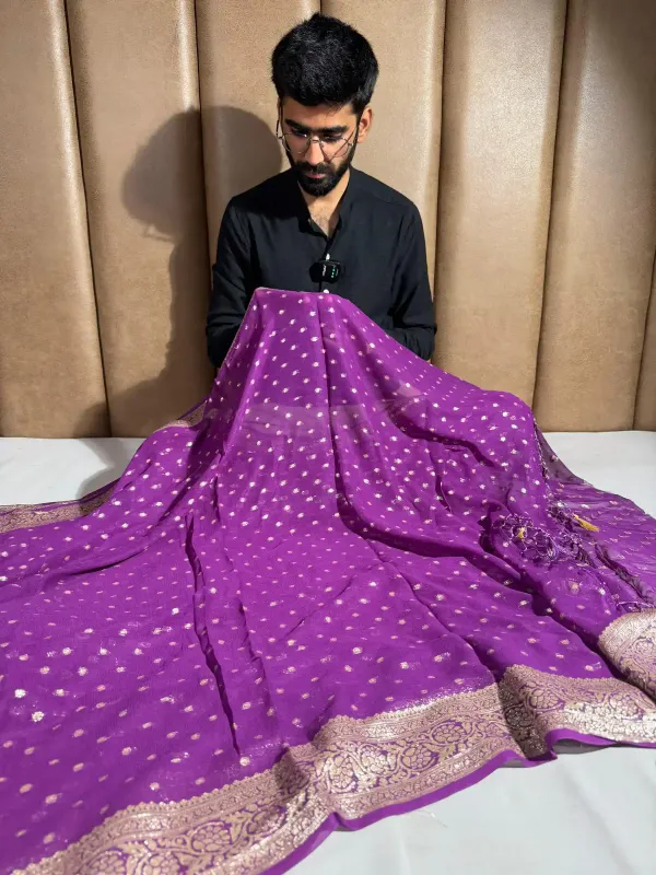 Purple_Color_Viscose_Georgette_Saree