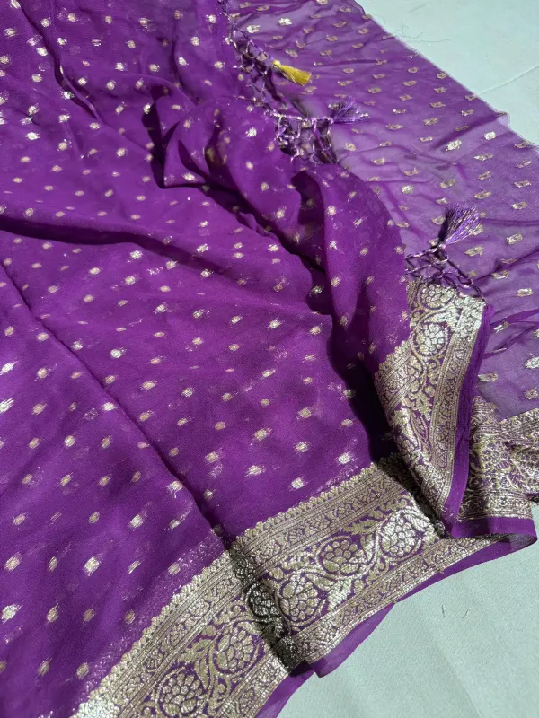 Purple_Color_Viscose_Georgette_Saree
