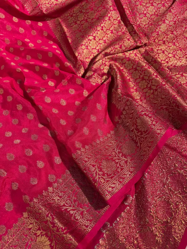 Rani_Pink_Semi_Khaddi_Georgette_Buti_Banarasi_Saree