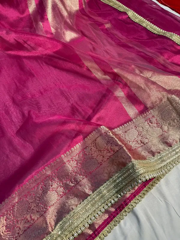 Rani_Pink_Tissue_Silk_Designer_Moti_Lace_Work_Banarasi_Saree