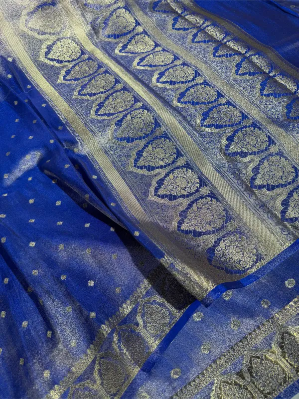 Royal_Blue_Breathable_Tissue_Silk_Traditional_Buti_Weave_Banarasi_Saree