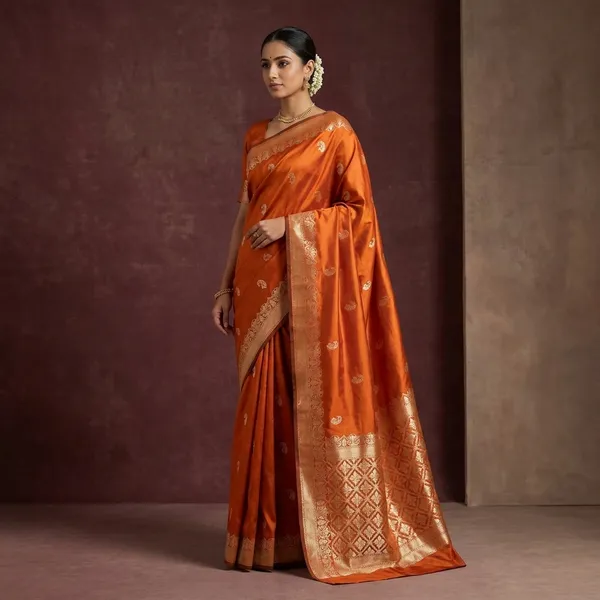 Goldish_Mustard_Semi_Katan_Heritage_Banarasi_Saree