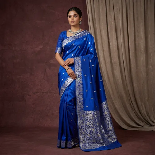 Royal_Blue_Shade_Heritage_Weave_Semi_Katan_Silk_Banarasi_Saree