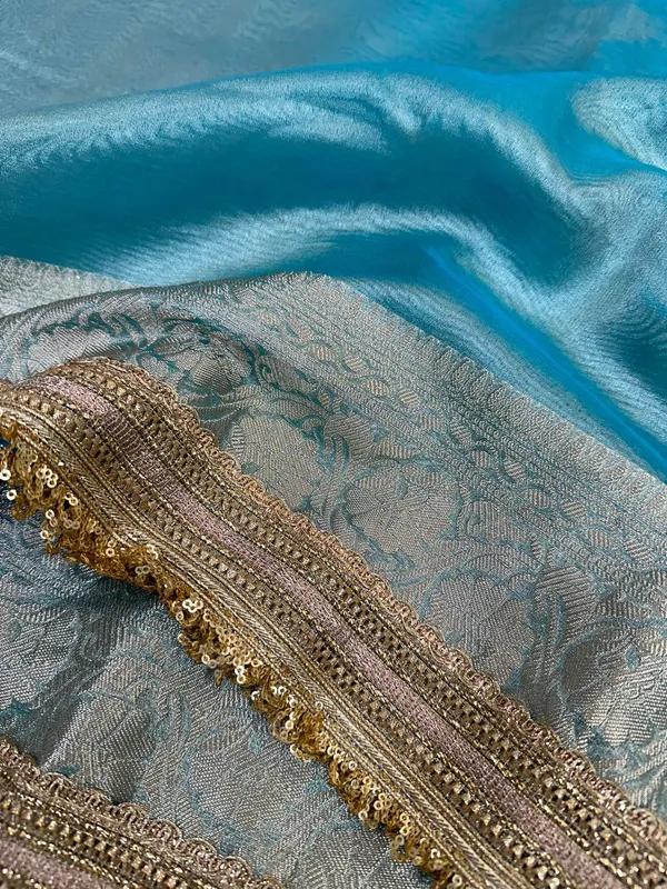 Sea_Blue_Tissue_Silk_Lace_Attached_Banarasi_Saree