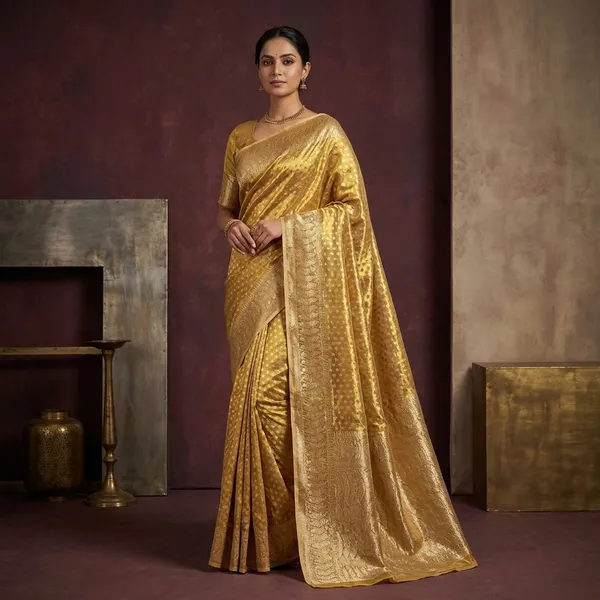 Copper_Tissue_Silk_Saree_with_rich_pallu_and_blouse
