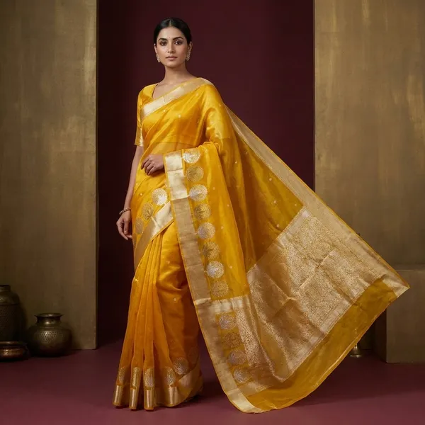 Metallic_Yellow_Kora_Tissue_Silk_Banarasi_Saree