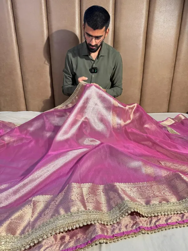 Metallic_Pink_Tissue_Silk_Lace_Work_Banarasi_Saree