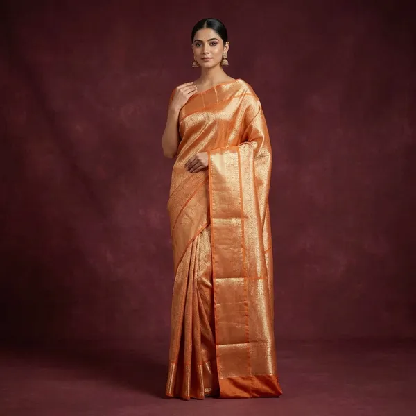 Metallic_Orange_Kanjivaram_Brocade_Tissue_Silk_Copper_Zari_Heritage_Weave_Banarasi_Saree