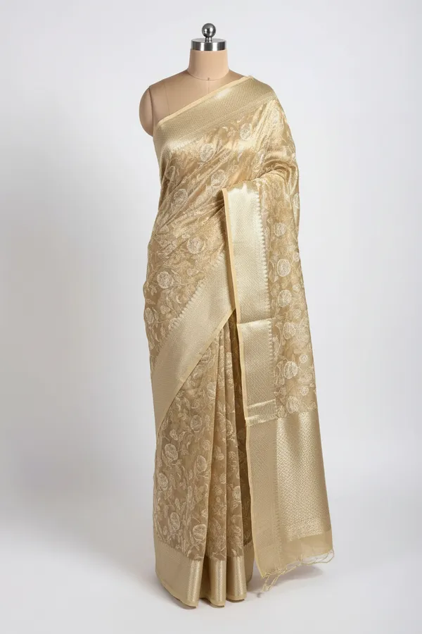 Golden_Banarasi_Tissue_Chikankari_Saree_with_Rich_Pallu_&_Blouse