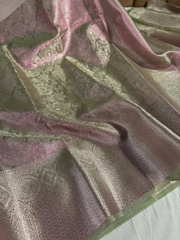 Metallic_Neon_Pink_Colour_Glass_Tissue_Silk_Saree