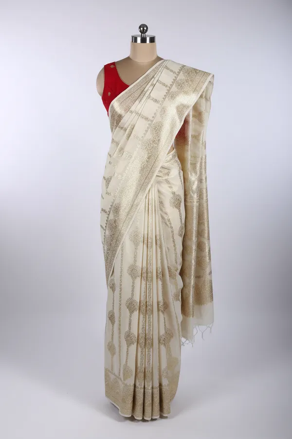 Light_Creame_Shade_Viscose_Georgette_Banarasi_Saree