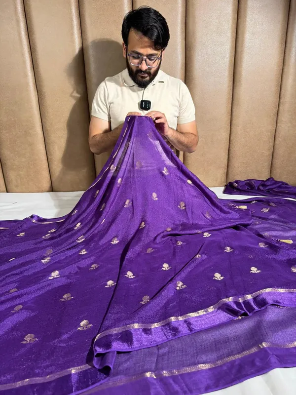 Bright_Purple_Viscose_Georgette_Buta_Banarasi_Saree