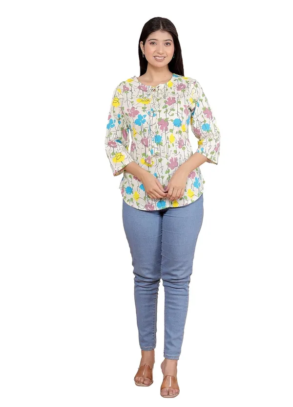 Cream_Cotton_Tunic_Kurti_For_Women