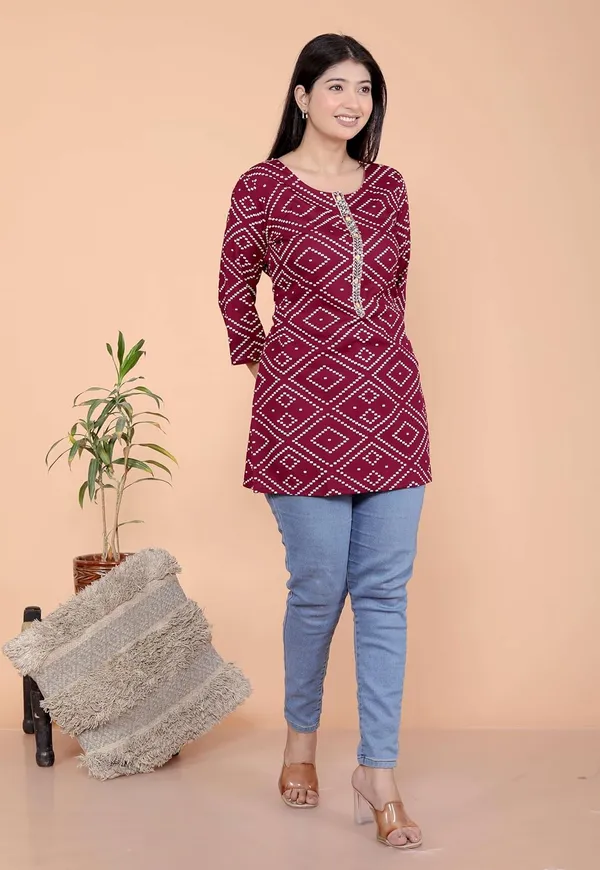 Purple_Cotton_Straight_Kurti_For_Women