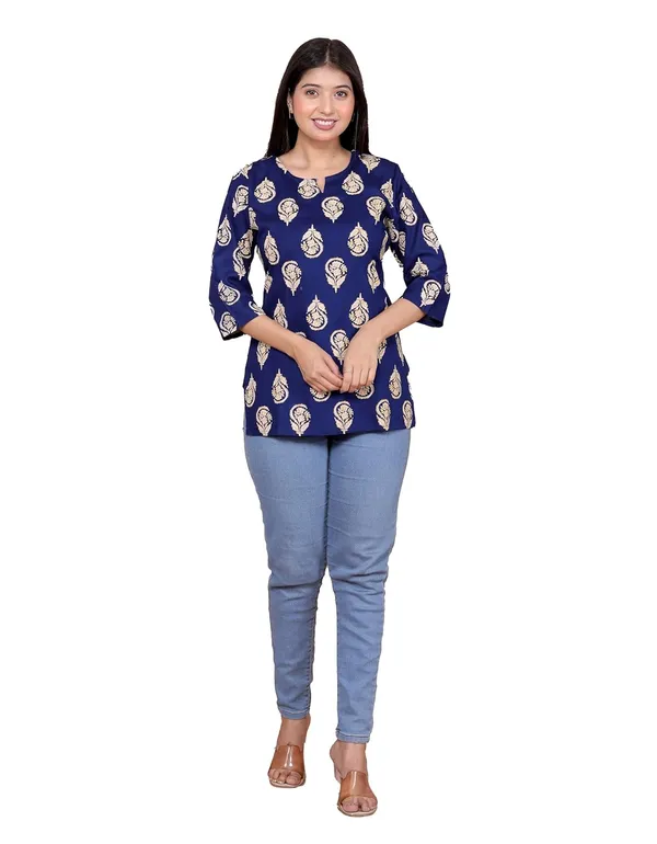 Dark_Blue_Rayon_Kurti_For_Women