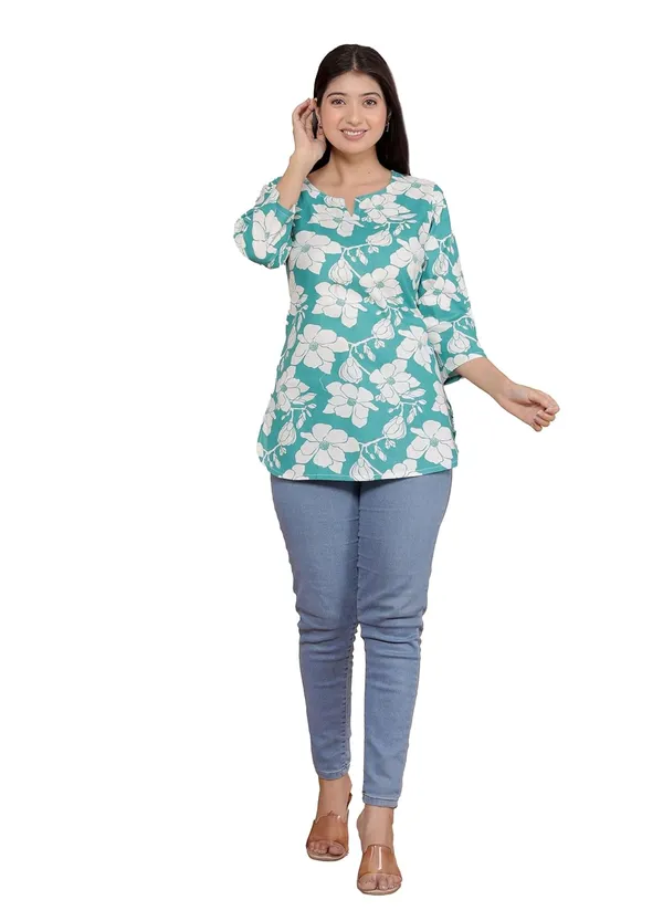 Sky_Blue_Cotton_Tunic_Kurti_For_Women