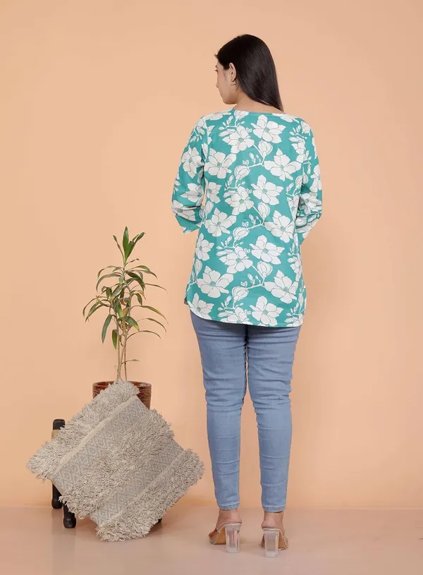 Sky_Blue_Cotton_Tunic_Kurti_For_Women