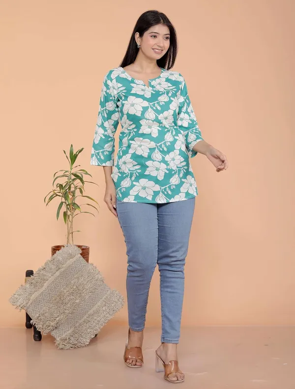 Sky_Blue_Cotton_Tunic_Kurti_For_Women
