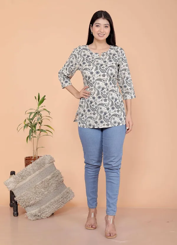 Off_White_Rayon_Kurti_For_Women