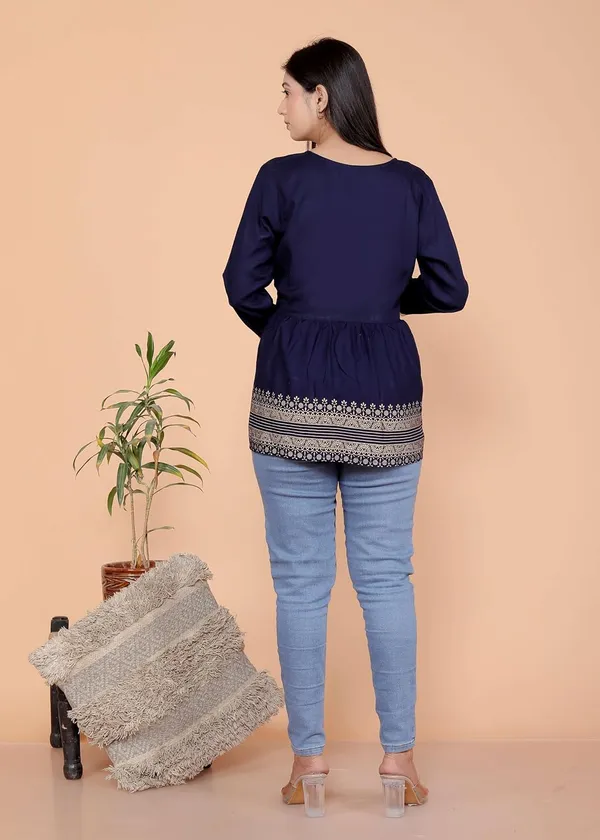 Navy_Blue_Cotton_Anarkali_Kurti_For_Women