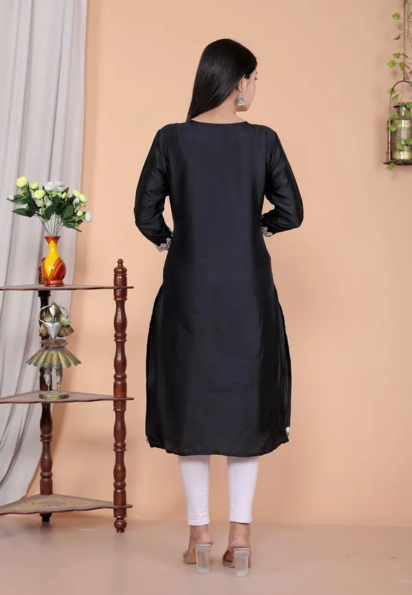 Black_Satin_Straight_Kurti_For_Women