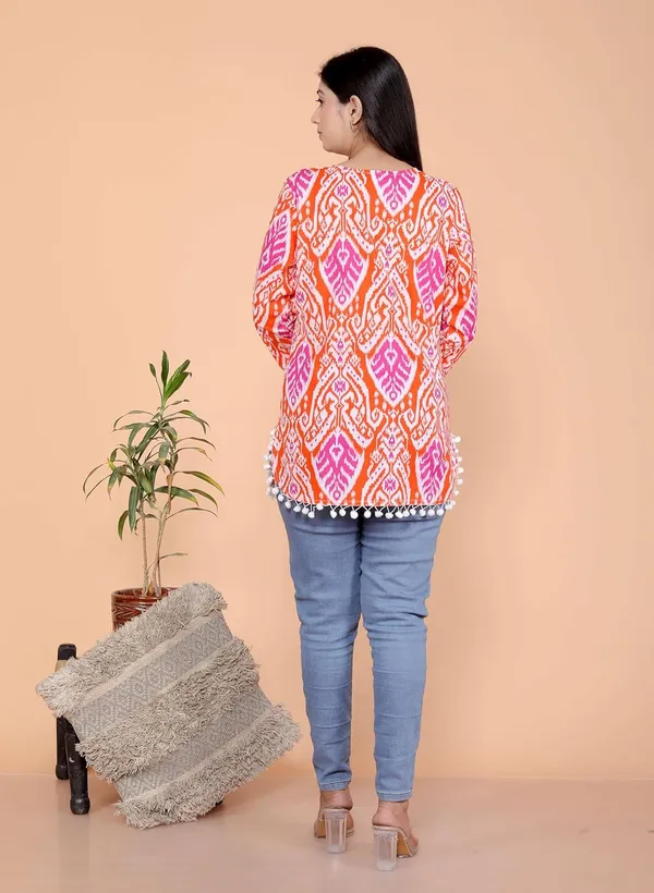 Orange_Cotton_Straight_Kurti_For_Women