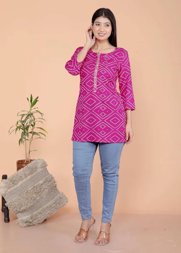 Pink_Cotton_Straight_Kurti_For_Women