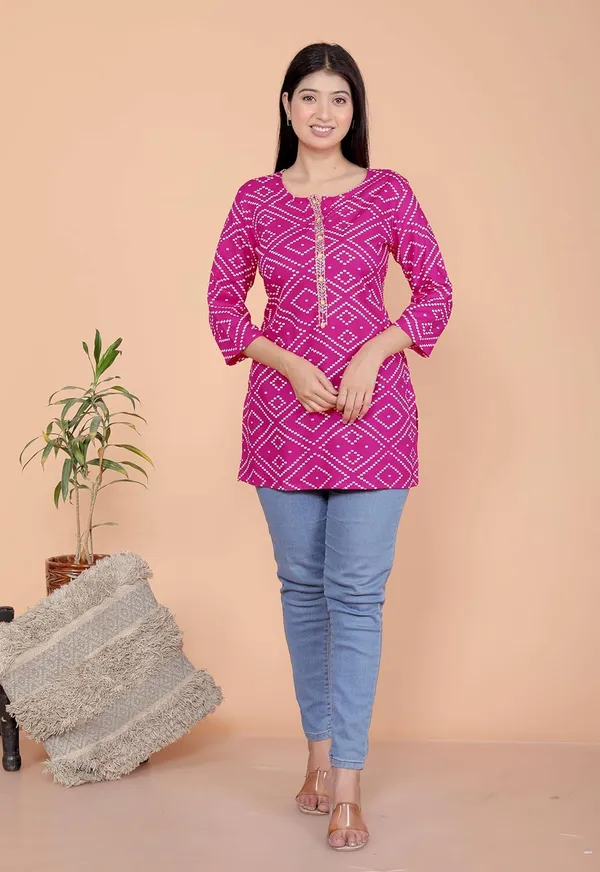 Pink_Cotton_Straight_Kurti_For_Women