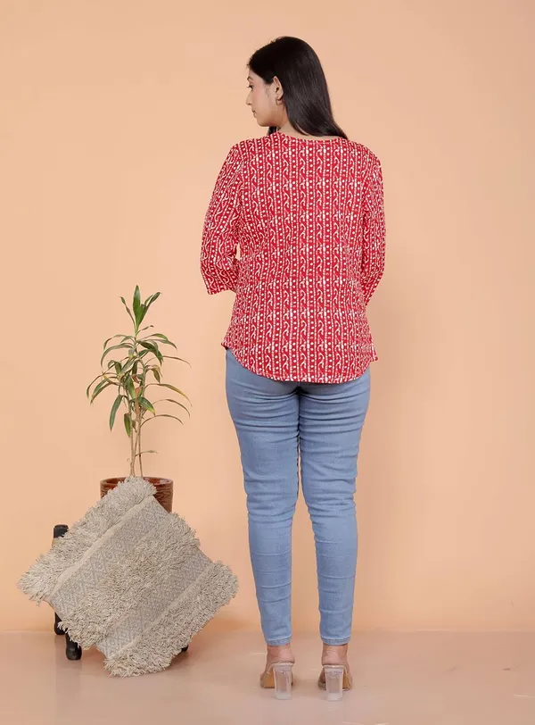 Red_Cotton_Kurti_For_Women