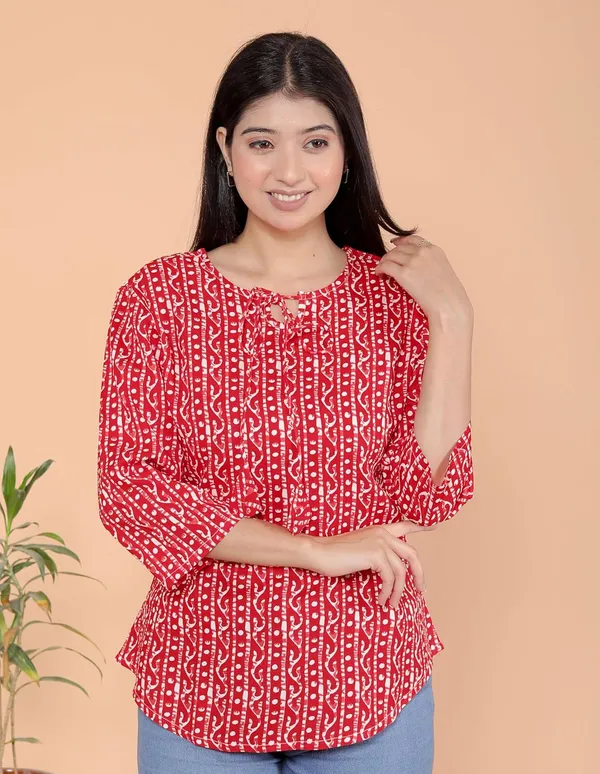 Red_Cotton_Kurti_For_Women