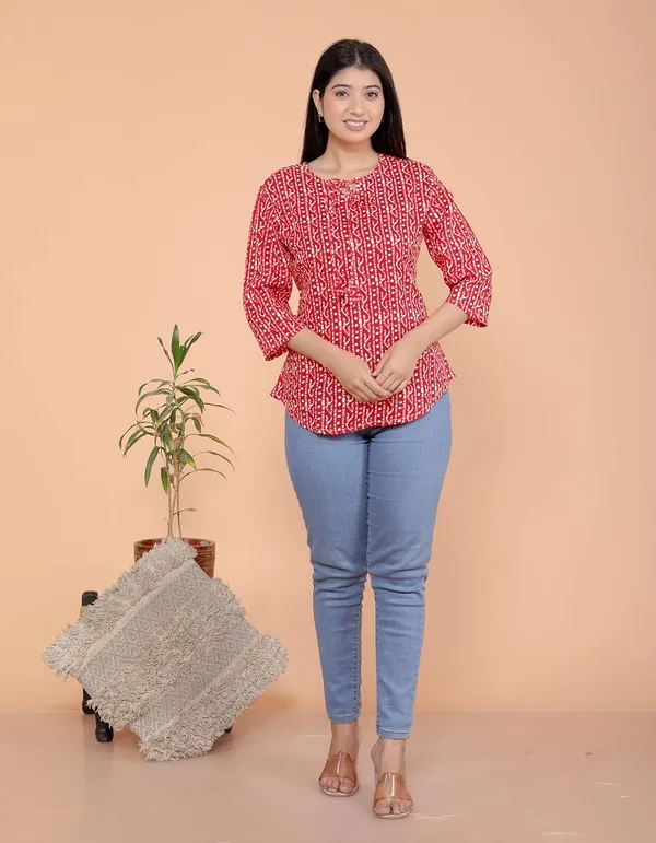 Red_Cotton_Kurti_For_Women