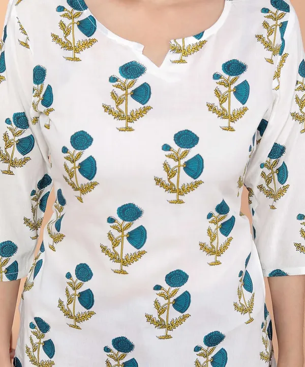 Pure_White_Rayon_Short_Kurti_For_Women