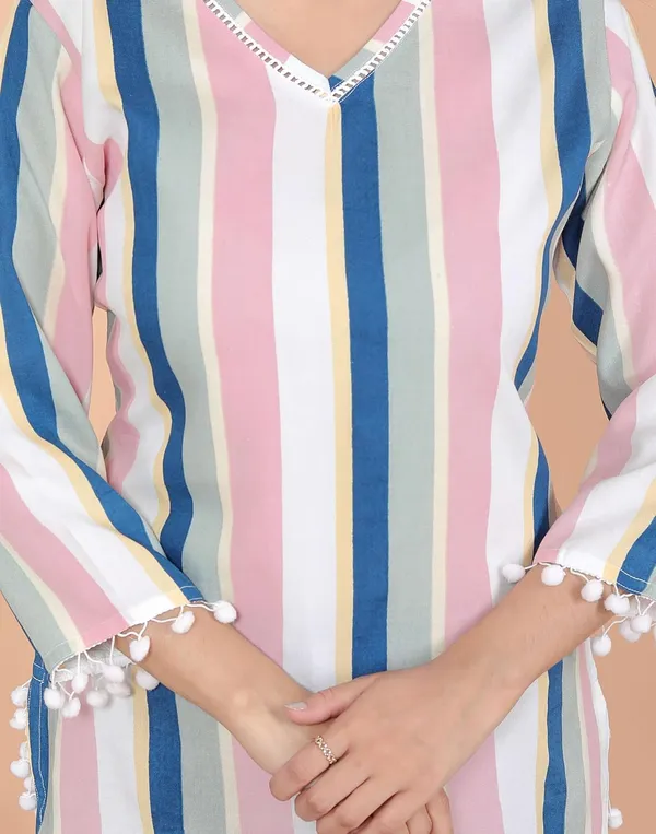 White__And_Pink_Cotton_Straight_Kurti_For_Women