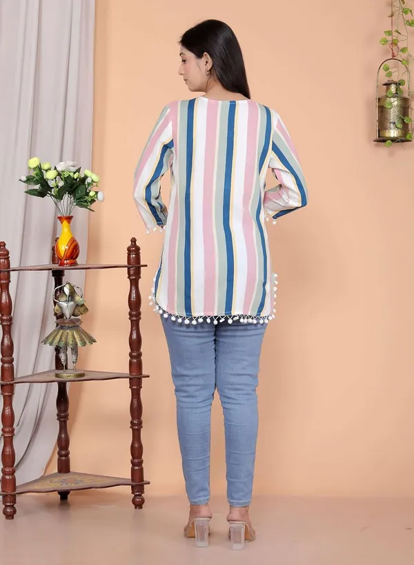 White__And_Pink_Cotton_Straight_Kurti_For_Women