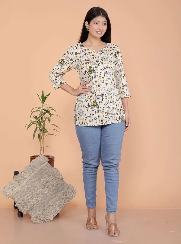 Multicolor_Rayon_Kurti_For_Women