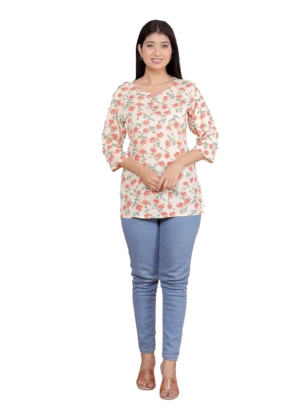 White_Rayon_Short_Kurti_For_Women